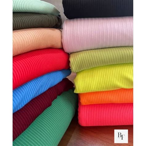 Malha Canelada Com Elastano - Tecido Malha Canelada Premium Lisa com Elastano New Canelado Várias ...