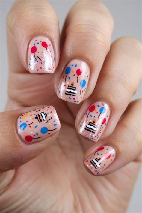 birthday nail design ideas nail  glam