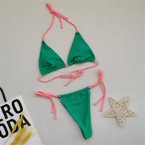 Private Label Custom Logo Color Push Up Bikini Eco Friendly Triangle