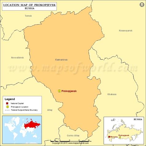 Where is Prokopjevsk | Location of Prokopjevsk in Russia Map