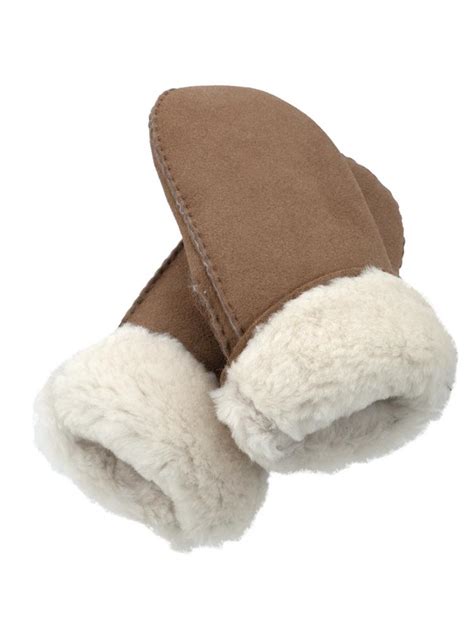 Варежки из овчины м.912 "На резинке" песок