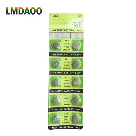 10pcs AG7 LR927 LR57 SR927W 399 GR927 395A 1.55V Button Cell coin ...