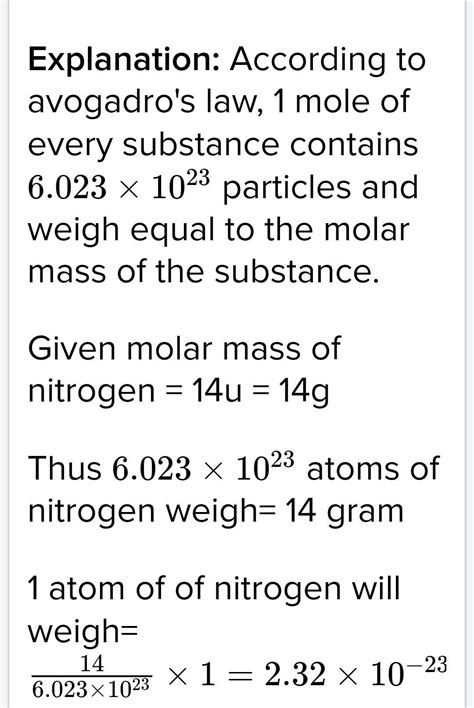 The Unseen Atom Uncovering The Molar Mass Of Nitrogen