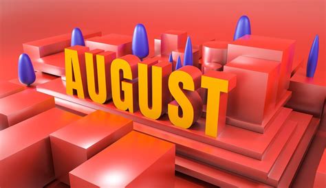 Premium Photo | A red background with the word august in yellow letters