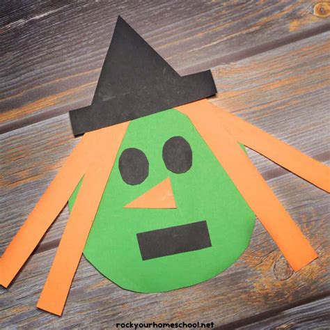 Witch Craft for Kids: Easy Paper Shapes Activity - Rock Your Homeschool