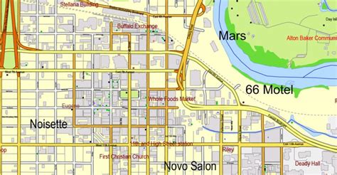 Eugene + Springfield Oregon PDF Map, US, exact vector street City Plan ...