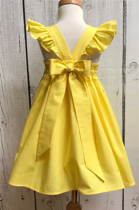 Yellow Flower Girl Dress Baby Girls Dress Monogram Little - Etsy