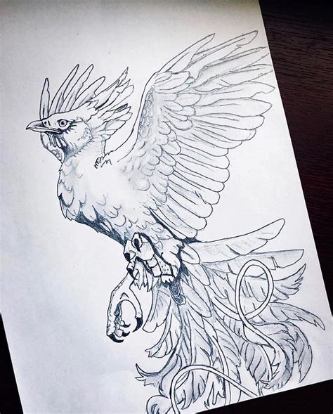 Tattoo • Подборка эскизов для тату: Феникс (51 фото)