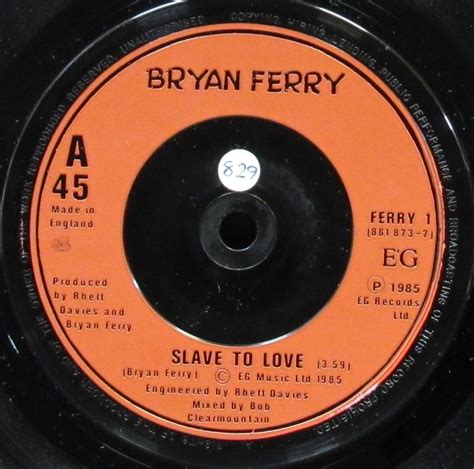 Пластинка Slave To Love Ferry Bryan. Купить Slave To Love Ferry Bryan