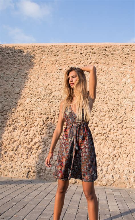 Boho Short Dress/women's Summer Dress/tribal Print/open | Etsy