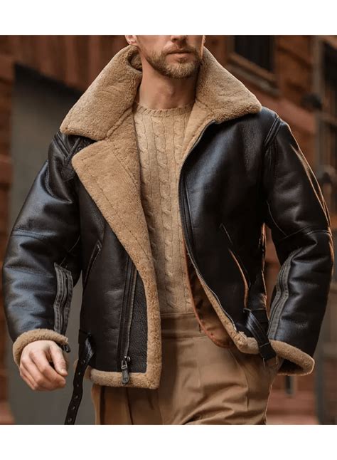 mens aviator jackets shearling store