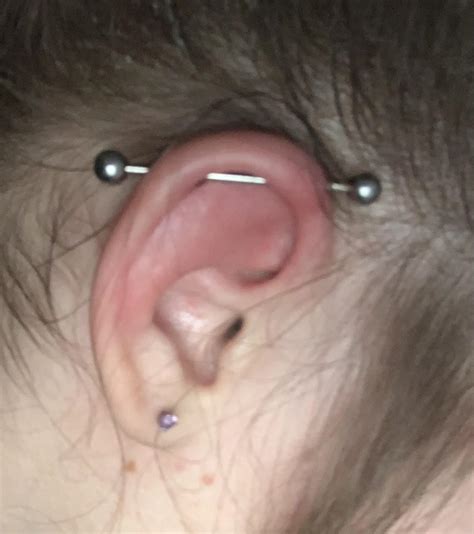 Industrial (+2 earlobe, but they are ok) done 5 days ago. A bit sore
