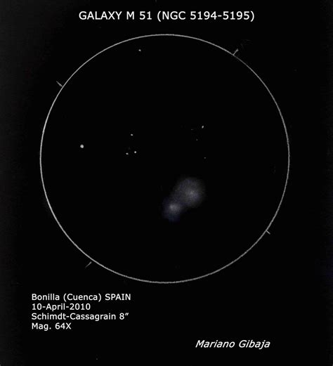 DIBUJO ASTRONÓMICO: M 51 Galaxia
