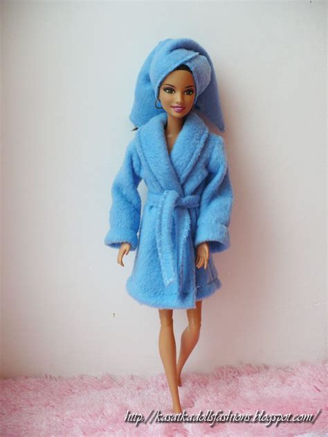 Fleece bathrobe for Barbie dolls + Pattern / теплый и уютный халат для ...