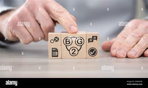 Wooden blocks with symbol of b2g concept Stock Photo - Alamy