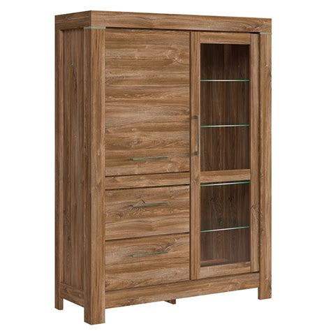 Шкаф витрина с осветление и 6 чекмеджета Гент – GRANDecor