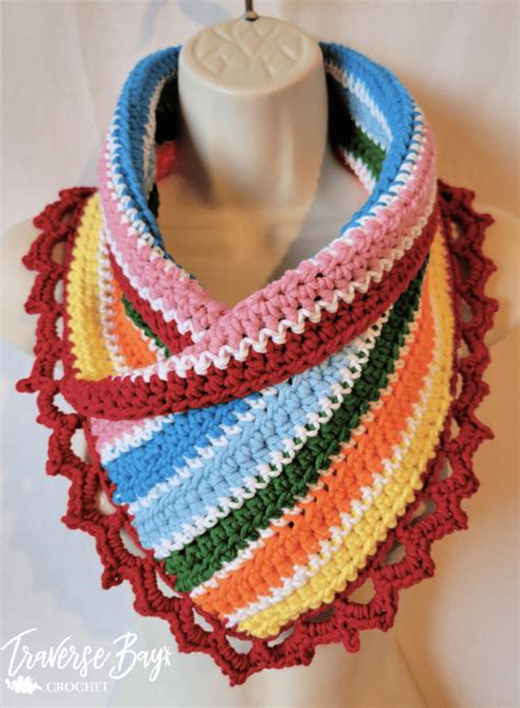 Crochet Striped Neck Warmer Free Pattern - Traversebaycrochet.com