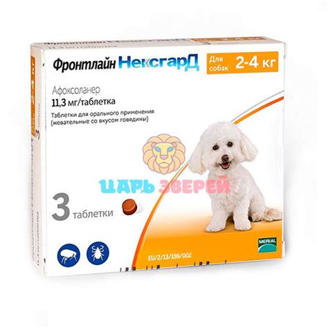 Frontline (Фронтлайн) - НексгарД для собак 2-4 кг S (11 мг), упаковка 3 ...