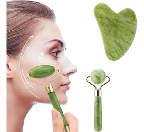 Massageadores Para O Rosto - Kit 2 Massageadores Para Rosto Rolos Pedra Jade Anti Rugas ...