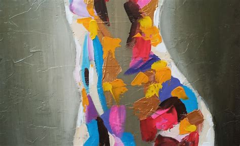 textured nude woman oil painting colorful erotic art etsy canada