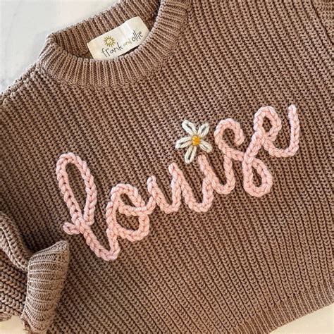 personalized hand embroidered    flower baby  toddler