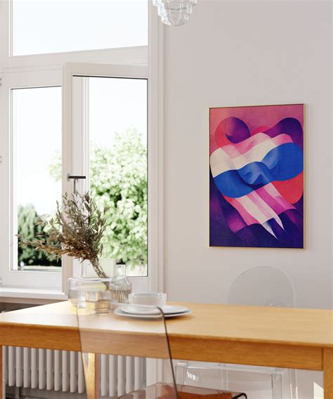 Retro Bisexual Pride Flag LGBTQ Art Download Bisexual Wall Decor Retro