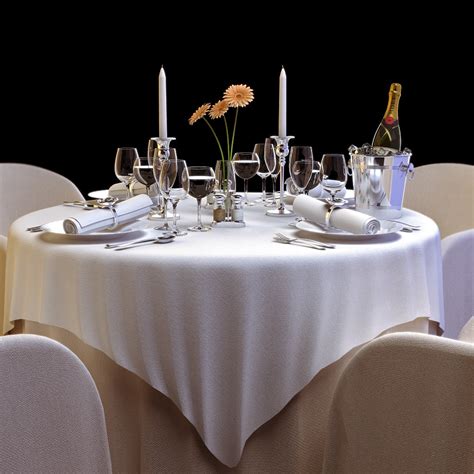 tableware table cloth restaurant 3d model