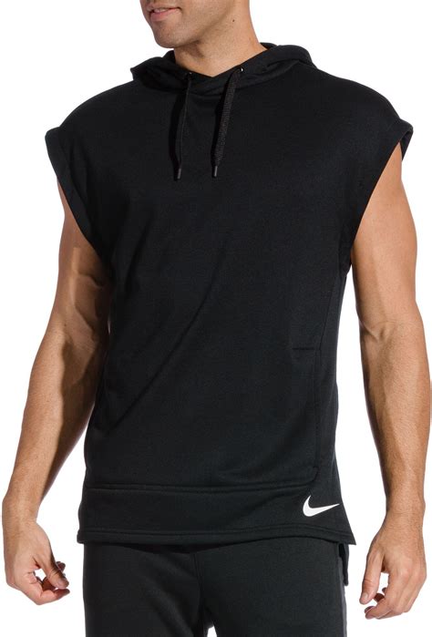 Nike Synthetic Dry Sleeveless Hoodie in Black/ Black/ White (Black) for ...