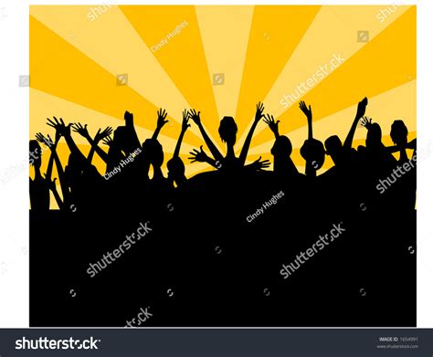 Crowd Cheering Stock Vector 1654991 - Shutterstock