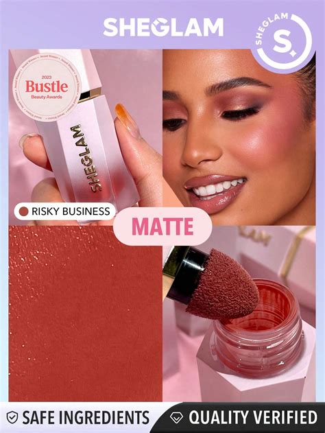 SHEGLAM Color Bloom Liquid Blush Matte Finish-Risky Business Gel Cream ...
