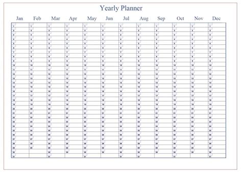 Free Printable Yearly Planner Template in PDF, Word & Excel