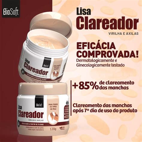 Melhor Creme Clareador De Virilha - Creme Lisa Clareador de Virilha e Axilas 120g - BioSoft