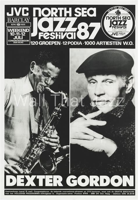 North Sea Jazz Artist Poster 1987 Dexter Gordon - Wall That Jazz