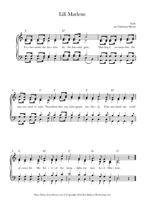 Lili Marlene Sheet music for Choir - 8notes.com