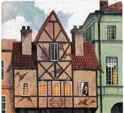 an old building with lots of windows on the side of it and birds flying ...