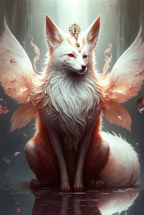 digital painting of a fox with wings. . 23045682 Stock Photo at Vecteezy