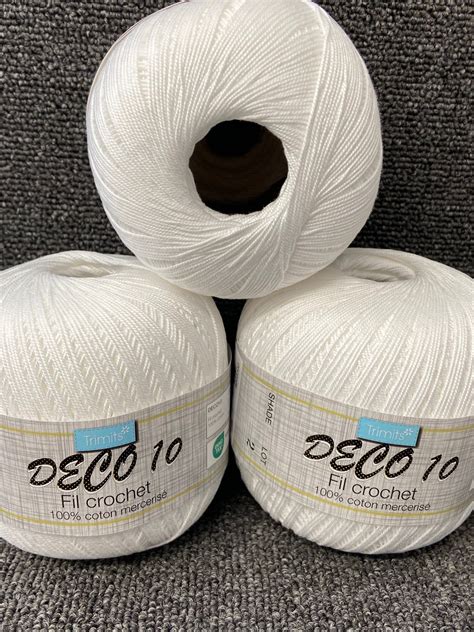 trimits deco  mercerised  cotton crochet yarn   colou