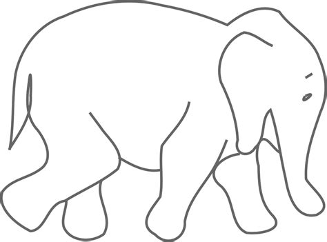 elephant outline vector art   elephant outline