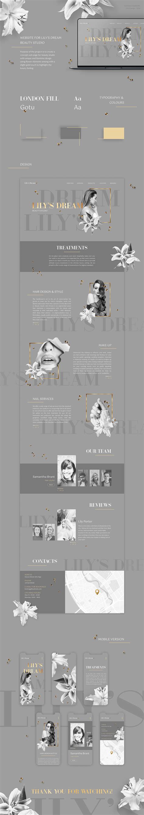 Website • Lily's Dream beauty studio on Behance