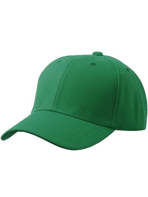 mens plain baseball cap adjustable curved visor hat kelly green