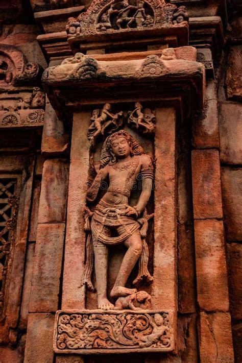 Sculptures of Hindu Gods on Facade of 7th Century Temple Carved Walls ...