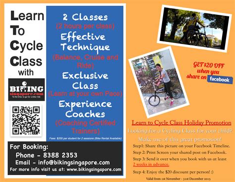 $20 OFF Cycling Class Promotion - Biking Singapore