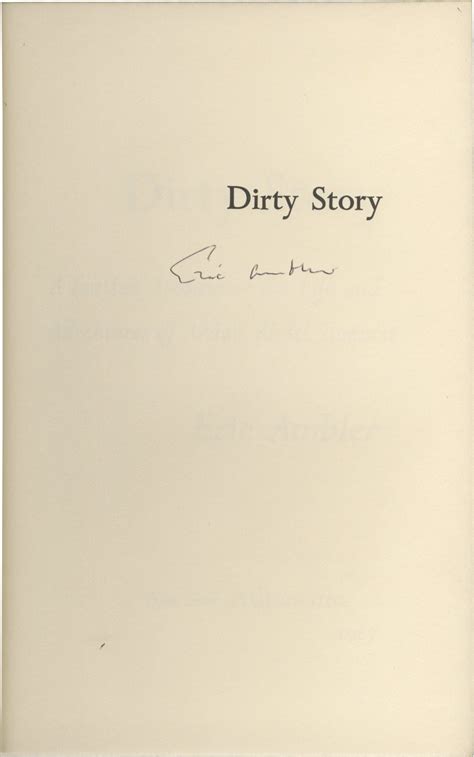 Dirty Story | Eric Ambler