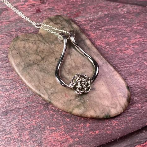 rose ring holder necklace sterling silver  ring holder necklace