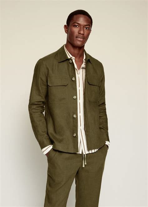 linen overshirt  pockets men mango man united kingdom