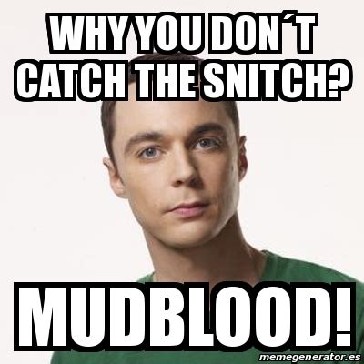 Meme Sheldon Cooper - Why you donÂ´t catch the snitch? mudblood! - 16453335