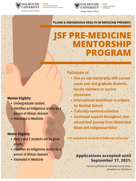 Applications are now open for the JSF Pre-Medicine Mentorship program