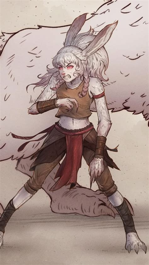 [OC] Cuddles the Barbarian Druid Harengon created by JsamArt for Me ...