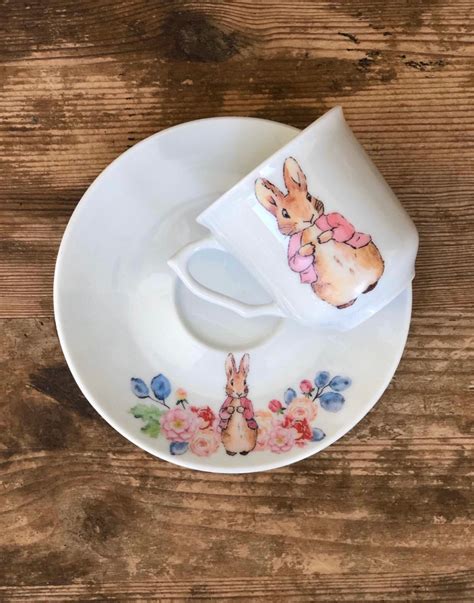 Rabbit Porcelain Tea Cup and Saucer, Rabbit Porcelain Coffee Cup and ...