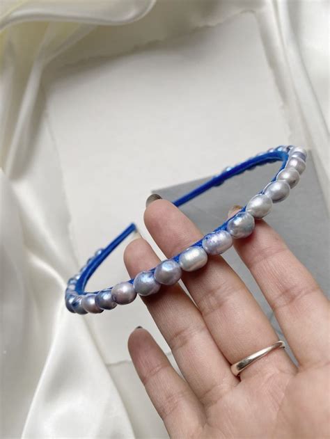 Жемчужный ободок синего оттенка | Wedding accessories jewelry, Rope ...